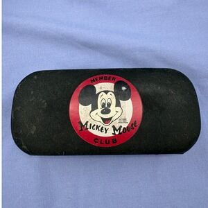 Disney Mickey Mouse Club Glasses Case OS Black Member Logo Disneyland Resort